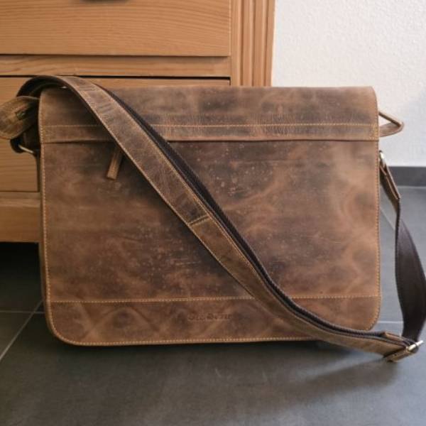 Umhängetasche aus braunem Vintage-Leder